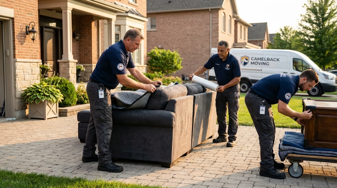 Large estate moving crew wrapping furniture in Mineral Wells, WV