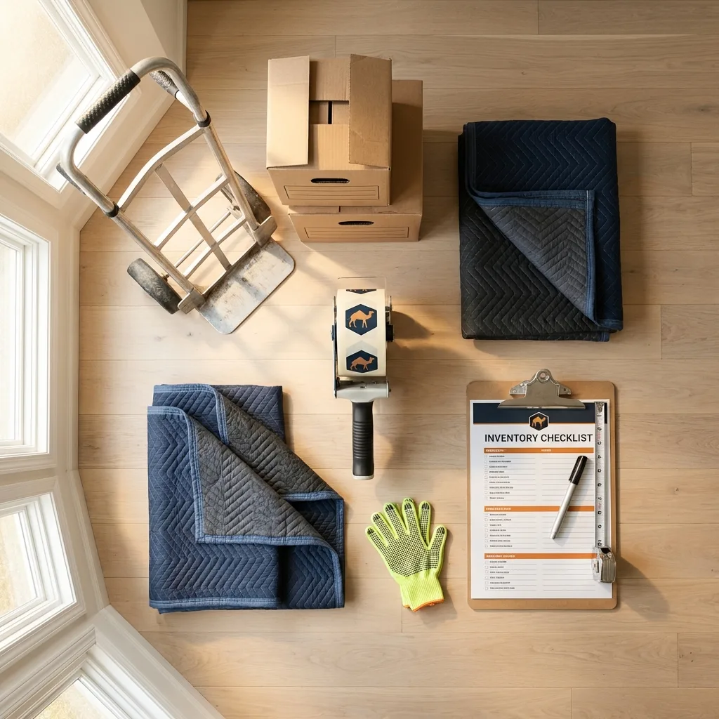 Professional moving supplies and packing materials layout for Mineral Wells residential relocations